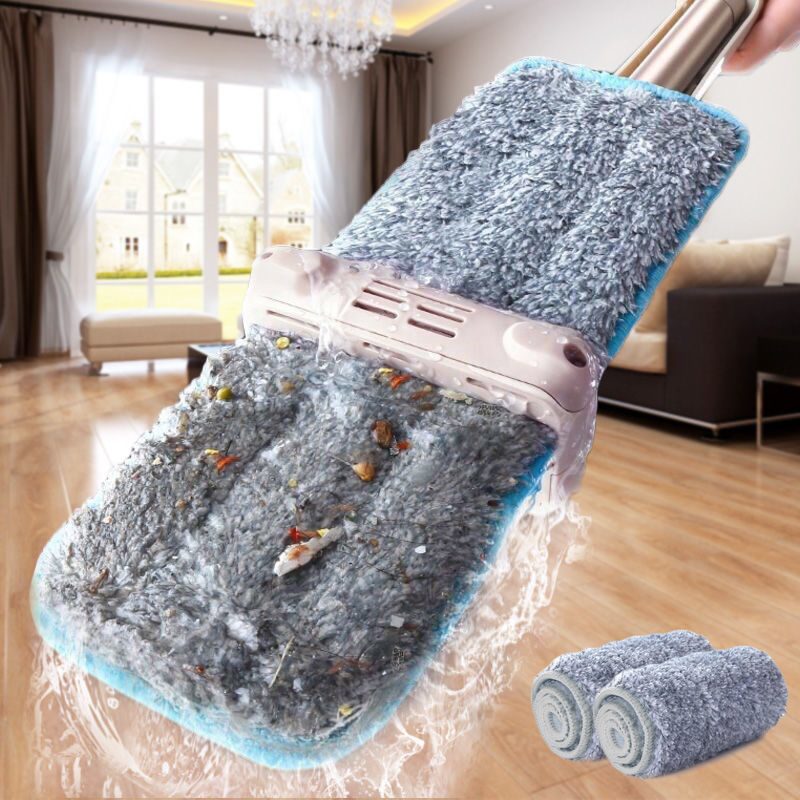 (Shake sound with the same)No hand wash flat mop Household wooden floor lazy mopping No wash dry and wet dual-use floor mop