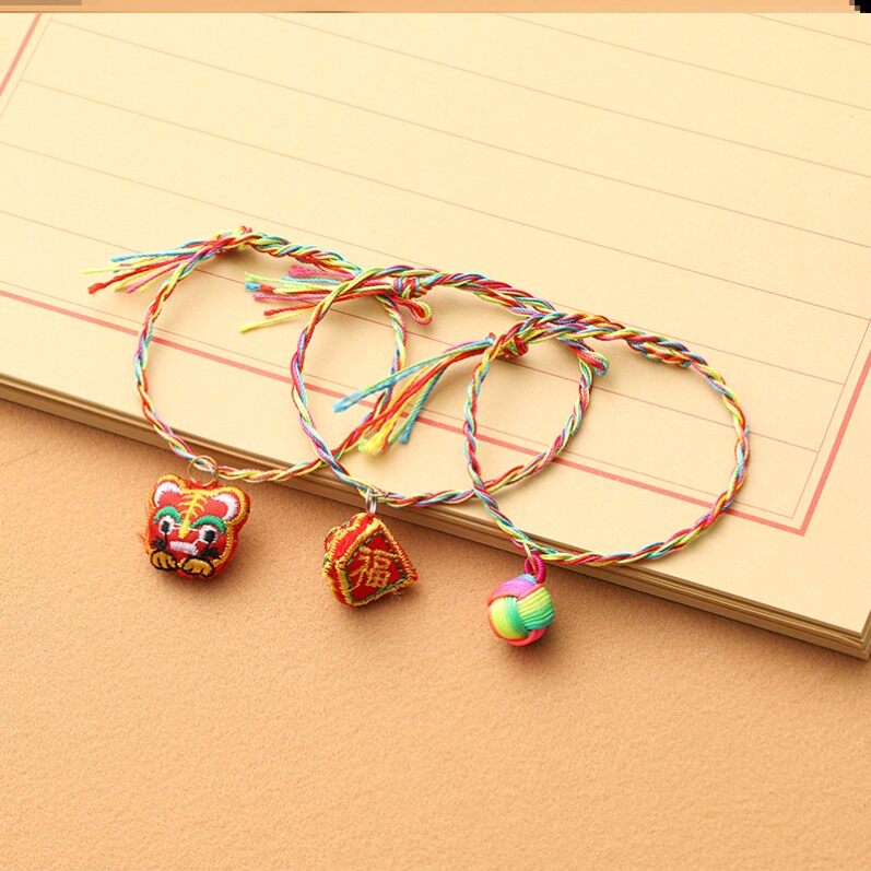 End of the Dragon Boat Festival V Colorful Rope Handmade Small Zongzi Diy Line Children's Sleeve Adornment Safe Hand Rope Woven Rope Finished Goods Transfer