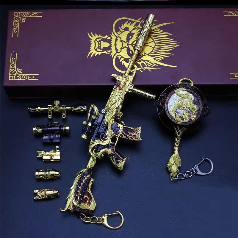 Peace elite m416 Five - claw Golden Long hands from one chicken toy with a full equipment hanging pin