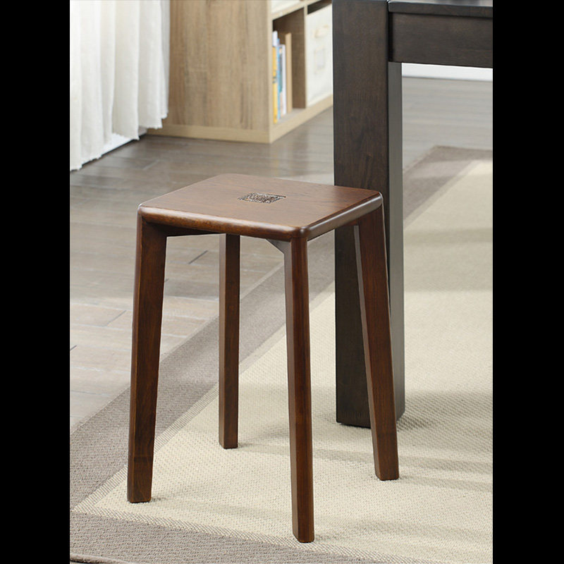 Solid wood square stool home adult high bench living room dining table stool creative modern minimalist dressing stool bench round stool