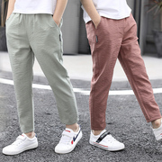 Chàng trai quần 5 mùa xuân và mùa thu 6 mỏng 7 học sinh tiểu học 8 sweatpants 9 chàng trai 10 trẻ từ 11 chùng quần quần 12 tuổi