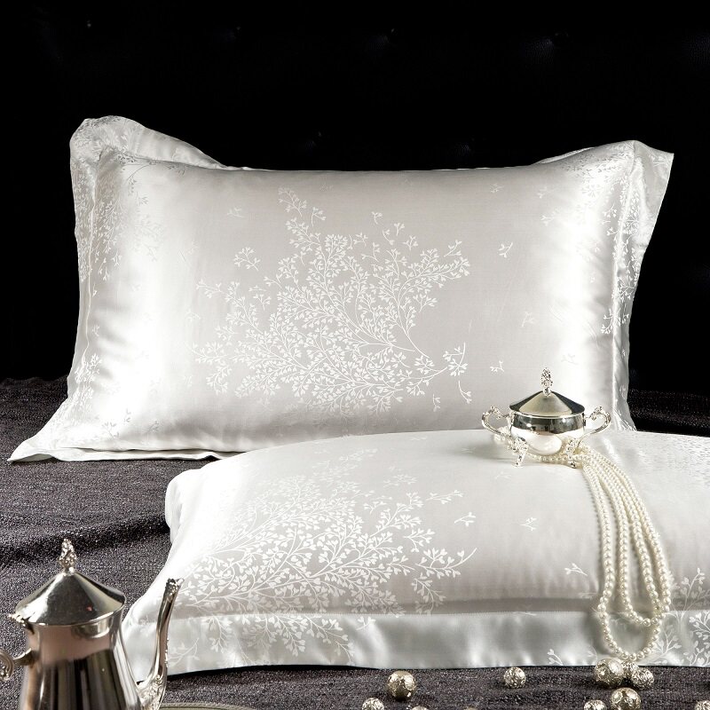 Silver Sea Silk Bifacial Real Silk Pillowcase 100 Mulberry Silk Silk Single Pillow Headgear-Taobao