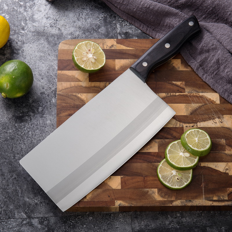 Black color wood triple steel thickened kitchen knife kitchen hotel Wenwu dual-use knife kitchen knife stainless steel cutting dual-use knife