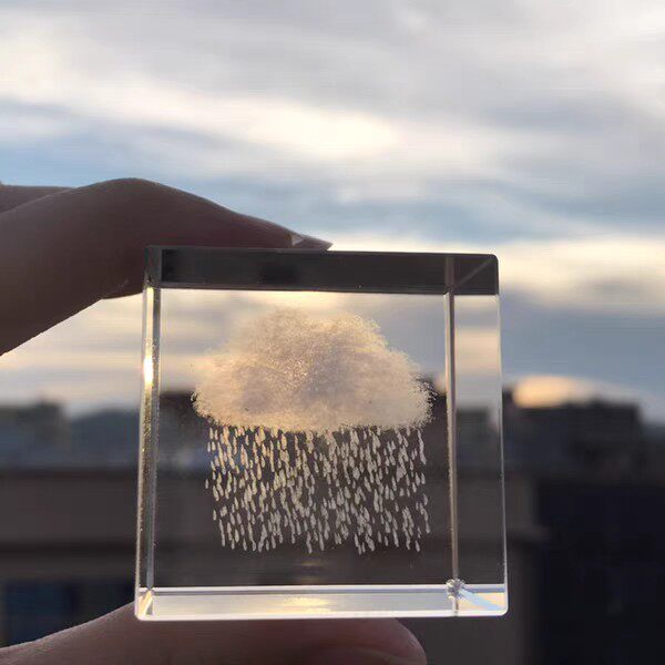 (Zero to 100) Lower rainy cloud Dot crystal pendulum decoration to cure gay and lesbian friends Desktop Home Decorative Gifts