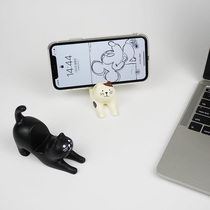 (Zero to 100) Day-style Lazy Waist Kitty phone bracket Office Desktop Cute Pendulum Gift Items