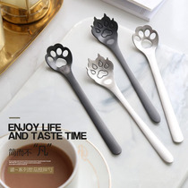 (Zero To 100) Cat Claw Spoon 304 Stainless Steel Stirring Spoon Spoon Day Style Lovely Dessert Home Office