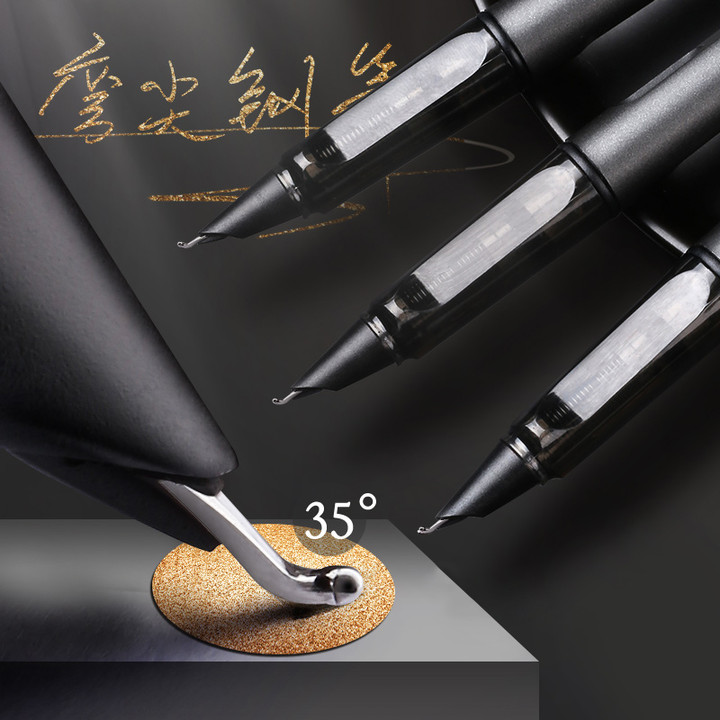 Fast force Wenmei meticulous pen pen set art art pen bend tip thin gold body calligraphy signature pen hard pen practice pen tip Primary School students special thick pen third grade can replace the signature elbow