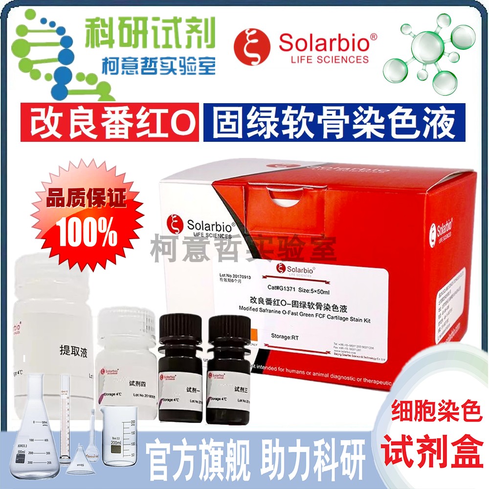 改良番红O-固绿软骨染色液 5*50mL 固绿软骨染色液试剂盒[索莱宝]
