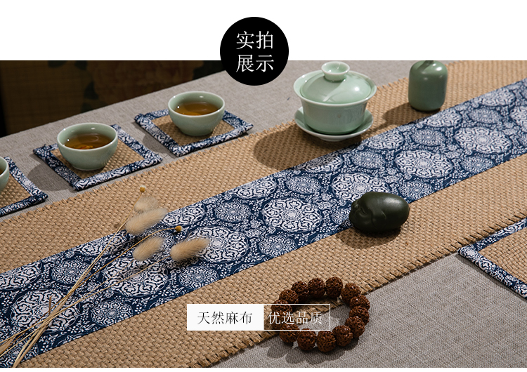 Trung Quốc Zen bàn cờ vải bố bàn trà Trung Quốc phong cách đơn giản khăn trải bàn trà trà trà cờ bàn tùy chỉnh - Khăn trải bàn khăn trải bàn kính phòng khách