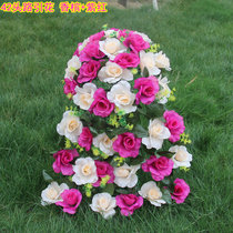 Wedding props simulation silk flower road Flower Guide flower stand flower basket style road guide flower stage decoration silk flower rose droop flower