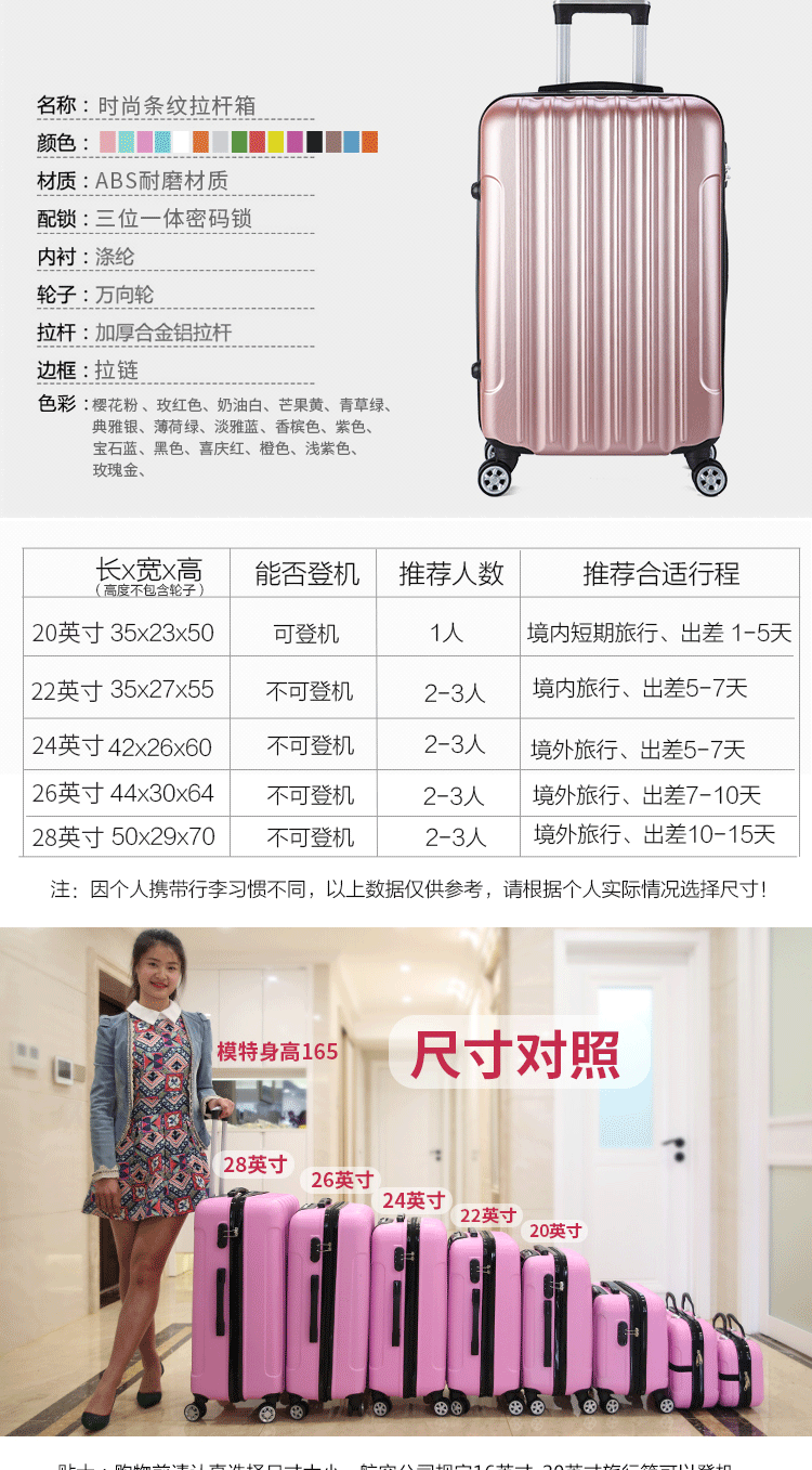 Phiên bản tiếng Hàn 20 inch của thủy triều nam và nữ hành lý 24 inch vạn năng bánh xe đẩy 26 hành lý công suất lớn 28 hộp mật khẩu hành lý cặp kéo