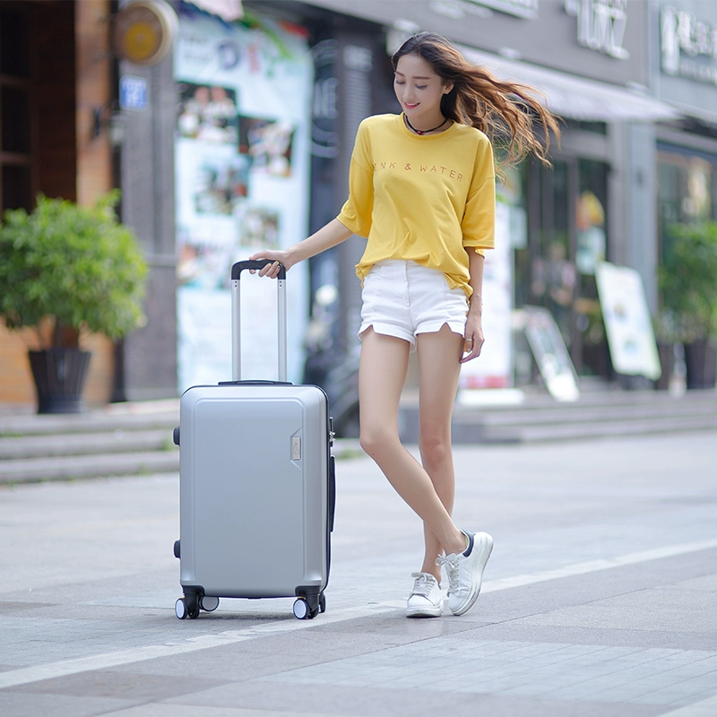 Thời trang 20 inch vali du lịch Hàn Quốc phổ biến bánh xe đẩy trường hợp 24 inch sinh viên đại học hành lý 26 hộp nhỏ mật khẩu tươi - Va li