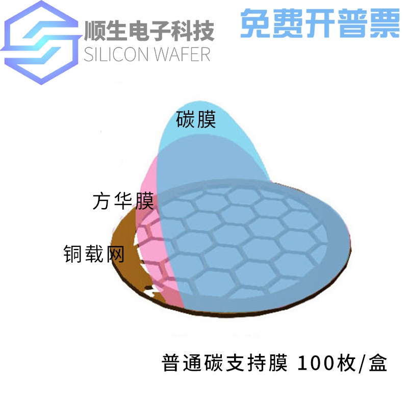 Shunsheng Electronics 100 pieces of 50 to 400 mesh domestic copper mesh ordinary carbon film Transmission electron microscope mesh support film