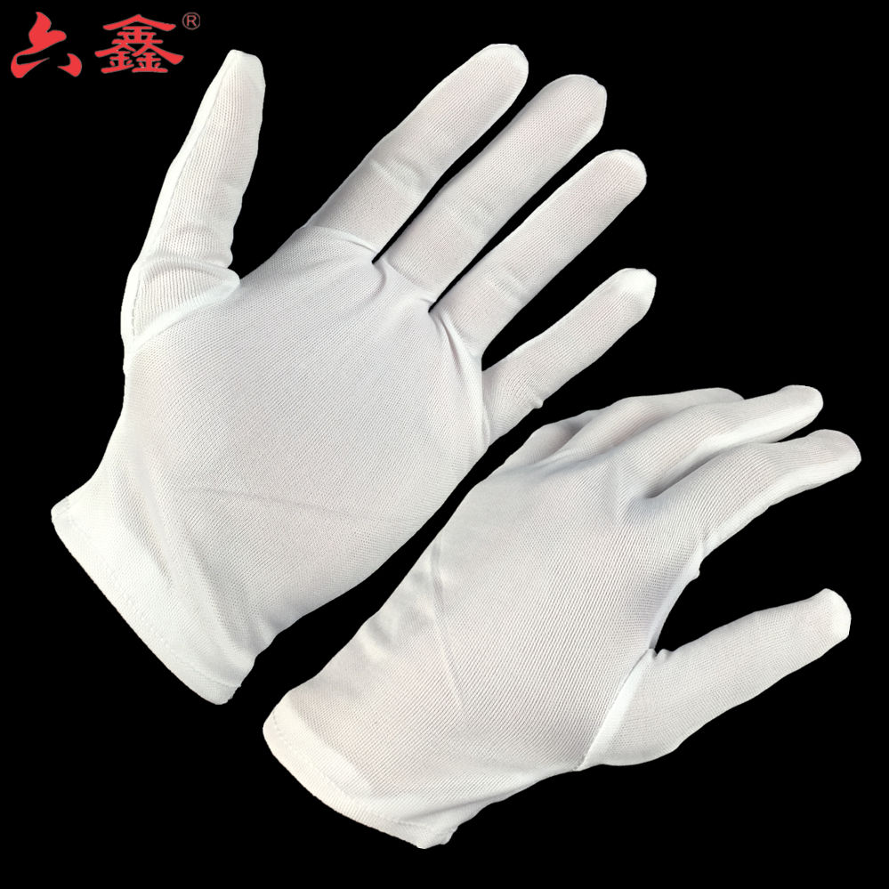 206 Polyester Fiber Homework Gloves Gift Instrument White Cloth White Nylon Labor protection Supplies Wen playing white gloves