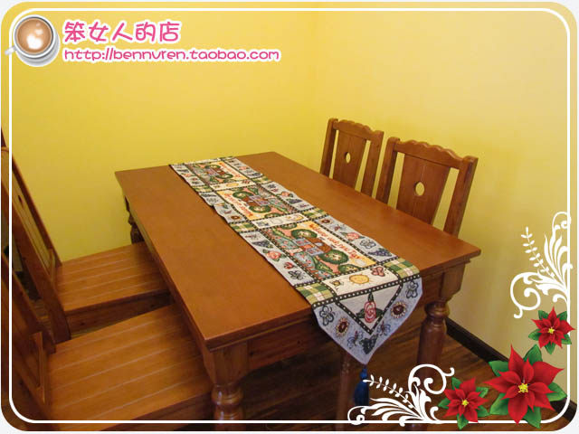 American country European retro Mediterranean ins style placemat table runner tablecloth tea mat 33*170 sun father-in-law