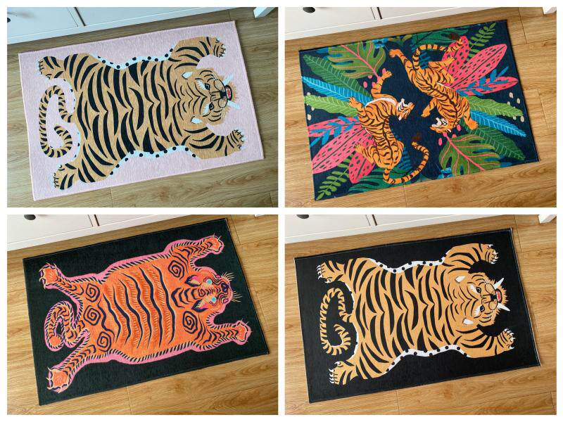 Year of the Tiger new multi-color export single multi-functional floor mat kitchen bathroom absorbent door mat super thick 60*90