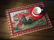 American Country European Retro Mediterranean ins Style Pit Tablecloth Student Table Mat 33*47 Small Wooden Car Pumpkin