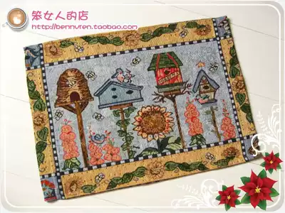 American country European retro Mediterranean ins style placemats tablecloth student table mat 33*47 romantic small tree house