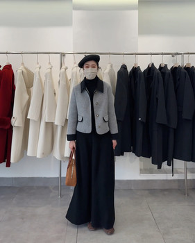 Xiaoxiangfeng double-sided wool coat women's short 2025 winter new style small loose slim woolen coat