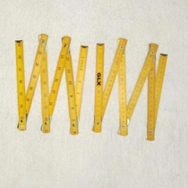 Wooden folding ruler 1 meter 2 meters Wooden folding ruler measuring ruler Hemu carpentry ruler 1 meter 60 fold inches centimeters with iron sheet