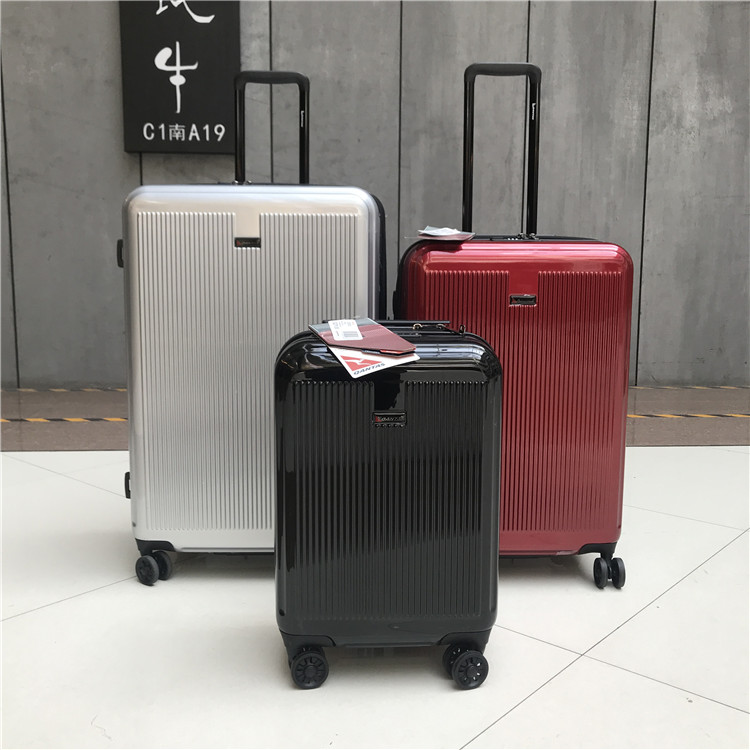 Expandable Bright Side Den Case Pure Color Mute Vertical Stripe Pull-In Suitcase Large Capacity Male And Female Universal Suitcase