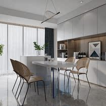 New Gradient Color Acrylic Solid Wood Tables and Chairs Combined High-end Restaurant Household Customized Table