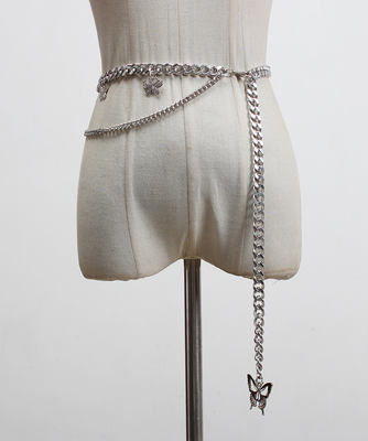 Summer metal butterfly waist chain decoration dress for women with popular chain belts and skirt fine chain accessories on Instagram