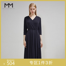 Mall Tongan MM LEMON AUTUMN DRESS NEW DRESS V COLLAR REAL SILK STYLE DRESS 5A7390611Q