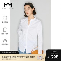 MM Mam 2021 summer new shirt Women white cotton long sleeve shirt women thin 5990814227391