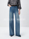 MM Mai Meng/Four Seasons B Vorbereitung Leichte Retro-Dekonstruktion Split Raw Edge Straight Jeans Einkaufszentrum Gleicher Stil 26 Frühling