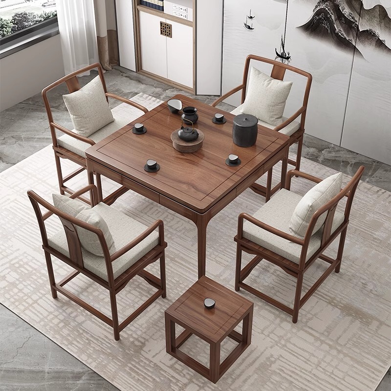 Chinese-Style Eight Immortals Table, Solid Wood Square Table, Tea Table, Playing Card and Chess Table, Egg Toss Table, Simple Square Dining Table, Old Elm Wood
