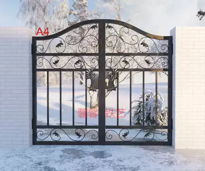 European-style iron gate villa door outdoor rust-proof iron door courtyard door entrance door galvanized steel single double door customized