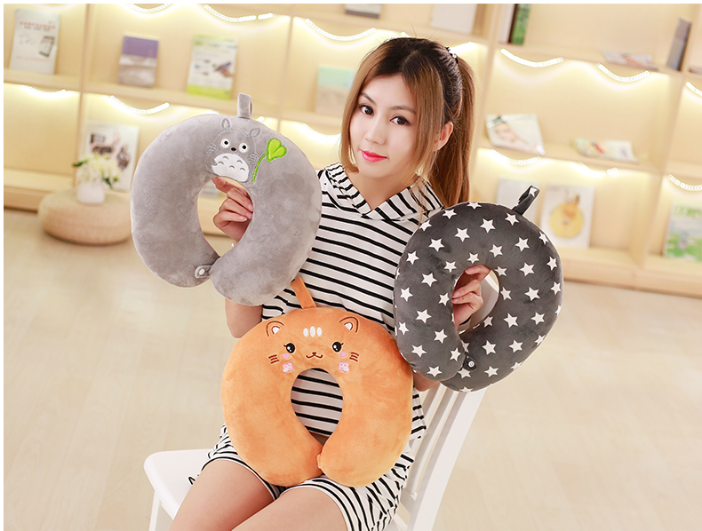 U dễ thương phim hoạt hình chữ U gối chiếc máy bay du lịch gối cổ tử cung Gối ngủ chữ U cổ gối cổ nghỉ trưa gối - Gối gối cao su