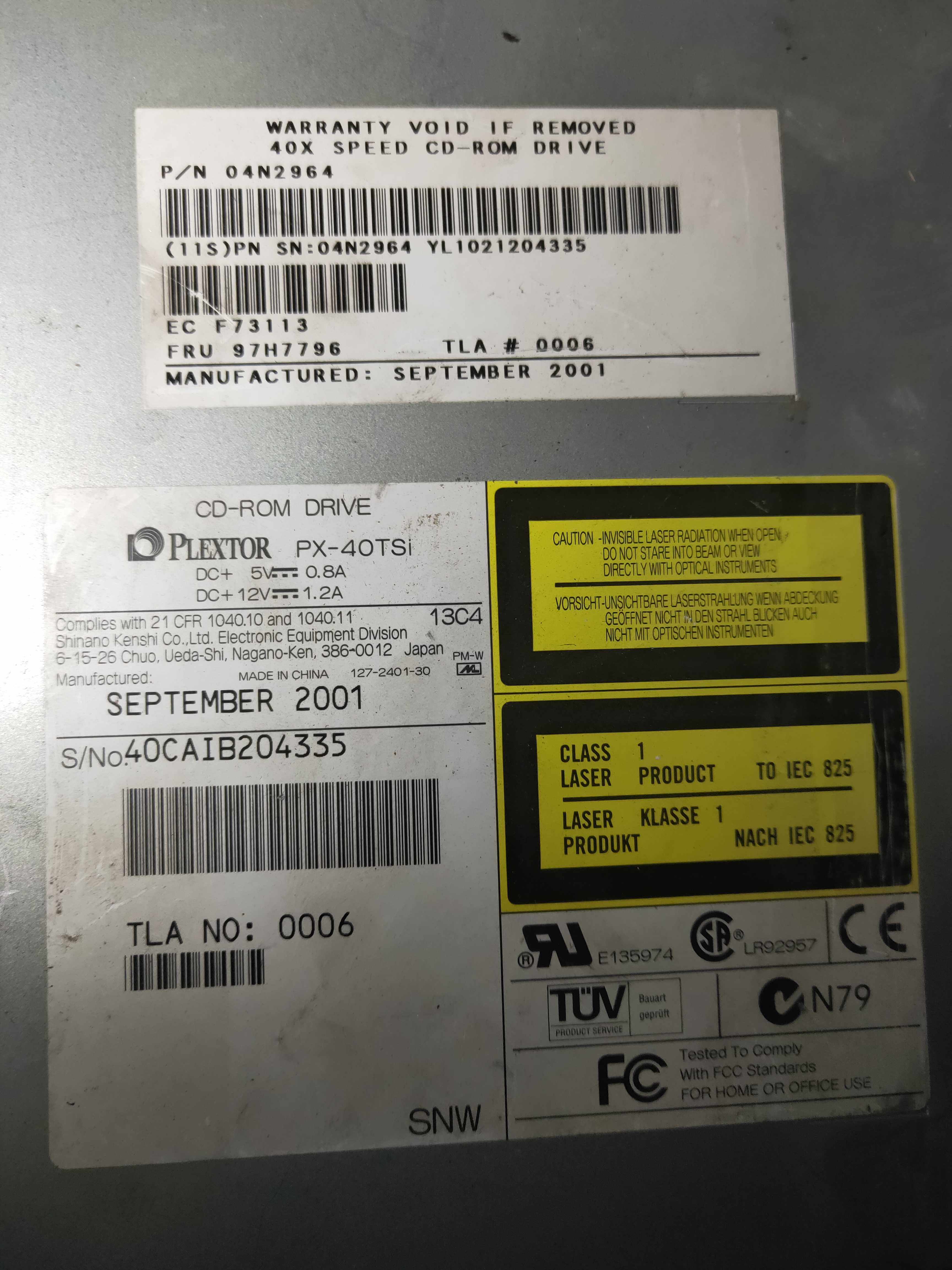 Original fit IBM 6325 RS6000 40X 68 pin SCSI optical drive CD-ROM 97H7796 04N2964