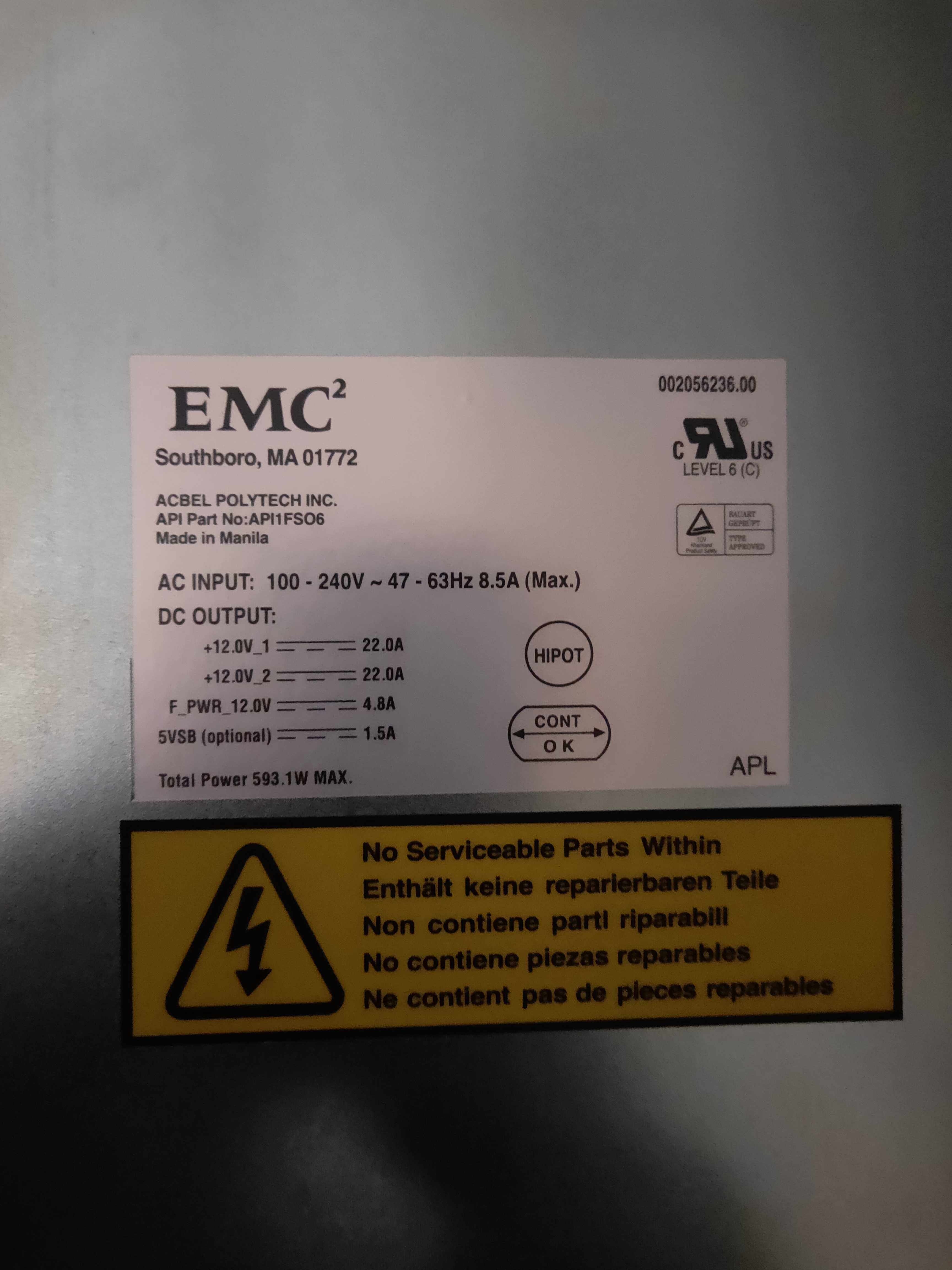 EMC CX700 EMC CX600 power module 9T607 P N: 118031924