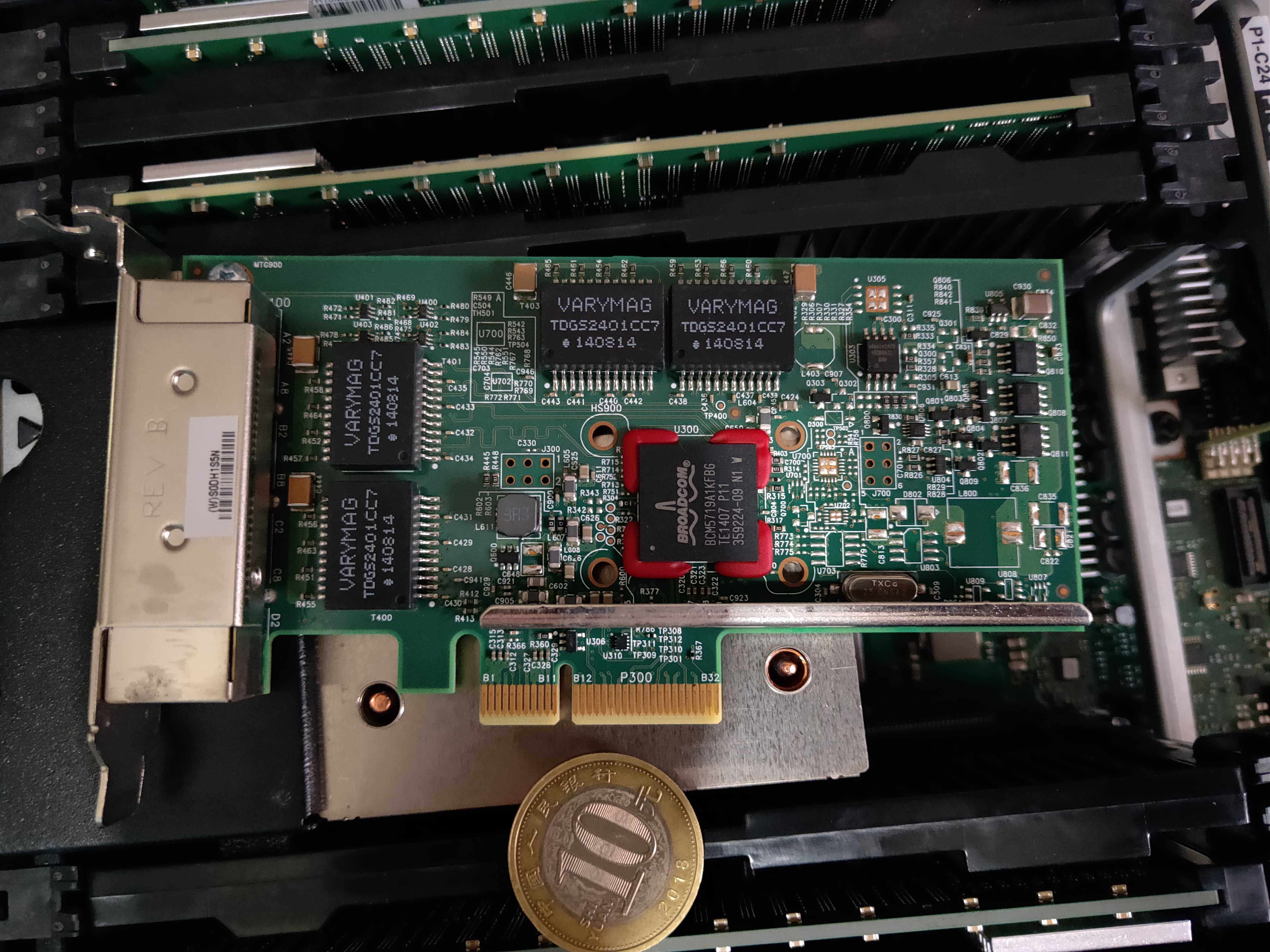 IBM 5899 quad one thousand trillion electric port network card 00E2873 BCM5719 PCI-E 4-Port 1GB