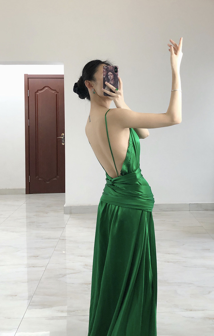 plus emerald green dress Zapakasa Women Dark Green Sequins Plus Size Prom Dress Mermaid Spaghetti  Straps Formal Dress with Split Front main image 1