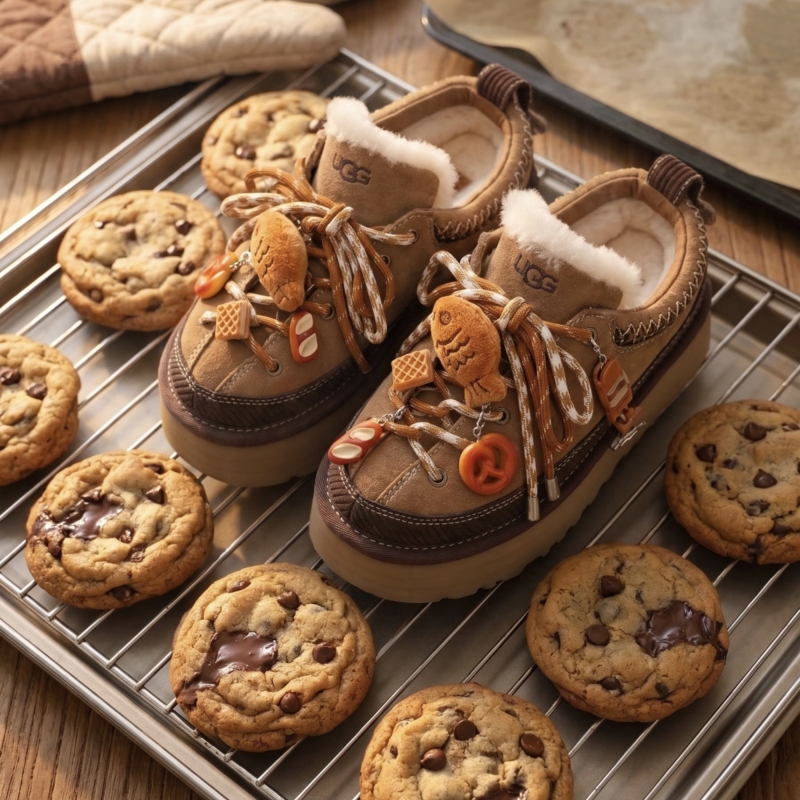 Suitable for Ugg Snow Boots, Delicious Cookie Shoe Charms, DIY Melard ins Style Plush Little Fish Shoe Buckle Accessories, Shoelaces