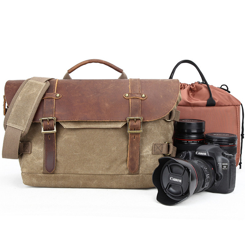 ChiguWest Europe US Outdoor Waterproof Photography Package for Men and Women retro anti-fouling oil wax canvas professional SLR camera pack