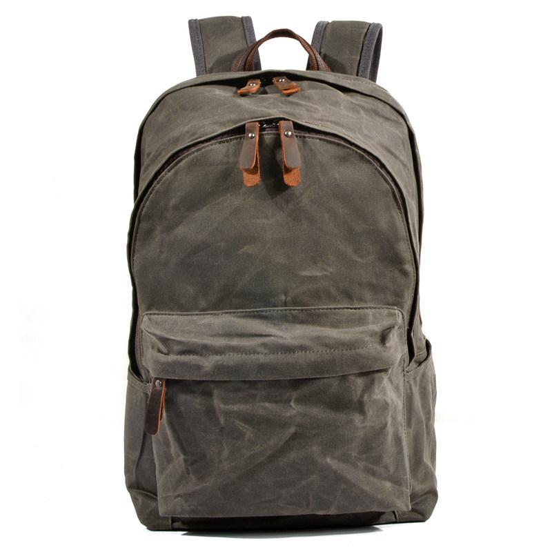 Chigu West New Men's Bag Retro Oil Waxed Canvas Double Shoulder Bag Outdoor Leisure Waterproof Mountaineering Make Old Travel Bag