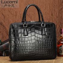 Luxury Bay Crocodile Leather Handbag Mens Leather Business Leisure Belly Breakfast Package Large Capacity Computer Bag