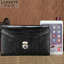 Lukani Crocodile Belly Mens Wallet Business Mens handbag leather handbag with large capacity handbag