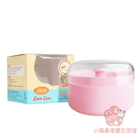 Красная банка для хранения, спонж, присыпка