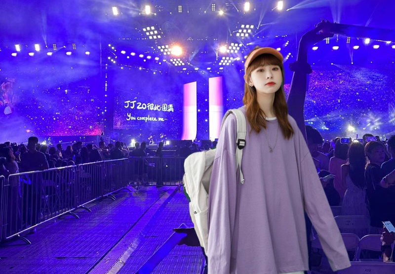 Jj Lin Concert Jj20 Merchandise Purple Shirt T-Shirt Top Long Shirt Outerwear Violet Pure Cotton