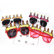  Creative birthday glasses Candle cake party glasses Birthday props Party funny supplies Dance party