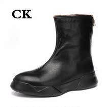 CK men genuine leather Martin boots Inn thick bottom 100 lap leather boots fashion mens boots Chaudonie Hong Kong