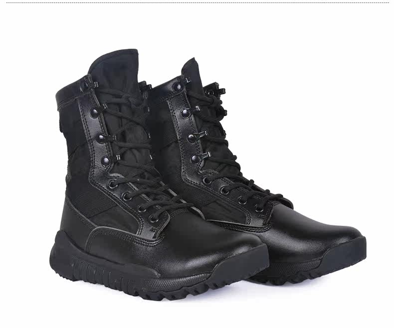 Boots militaires en cuir - lumière - Ref 1398577 Image 23