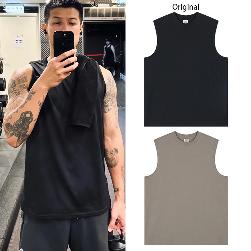Summer Wang Xinkai Style Quick-Drying Sports Sleeveless Vest, Cool and Antibacterial Sorona Fitness American-Style T-Shirt for Men