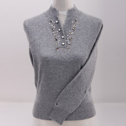Ordos cashmere sweater ສໍາລັບໄວກາງຄົນແລະຜູ້ສູງອາຍຸແມ່ຍິງ 100 pure cashmere v-neck diamond pullover fashionable knitted sweater for women