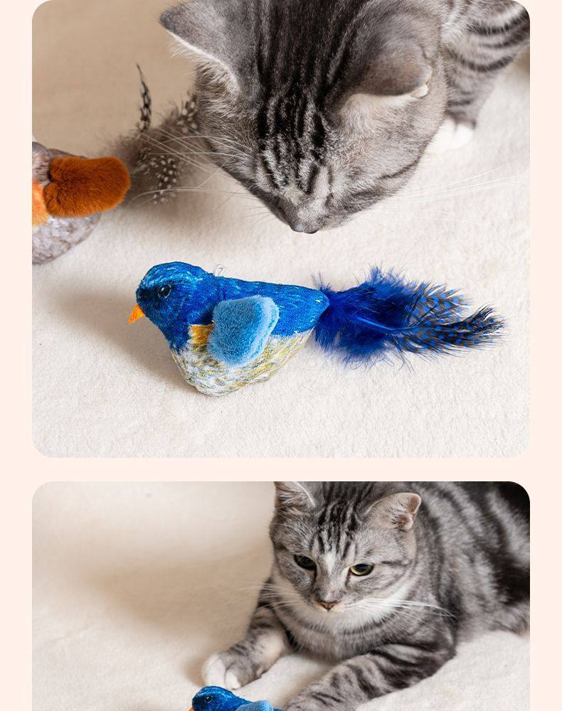 发声玩具猫咪自嗨解闷小鸟老鼠逗猫会叫宠物发声鸟叫叫鸟-阿里巴巴